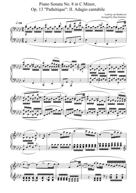 Ludwig Van Beethoven Sonata Pathtique Ii Adagio Cantabile Jazz Piano Arrangement Sheet Music