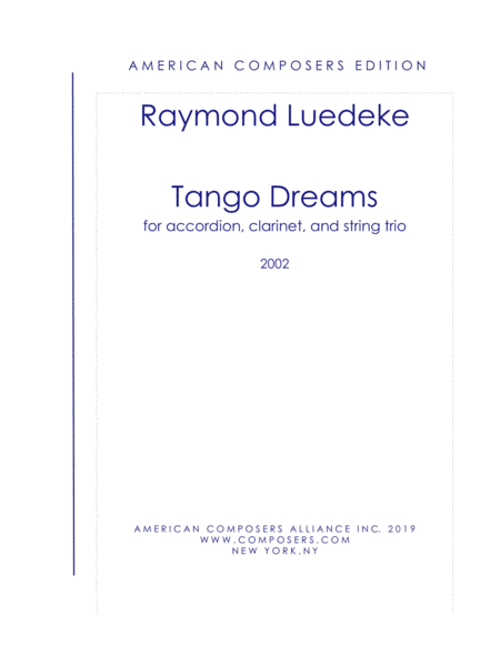 Luedeke Tango Dreams Quintet Arrangement Sheet Music