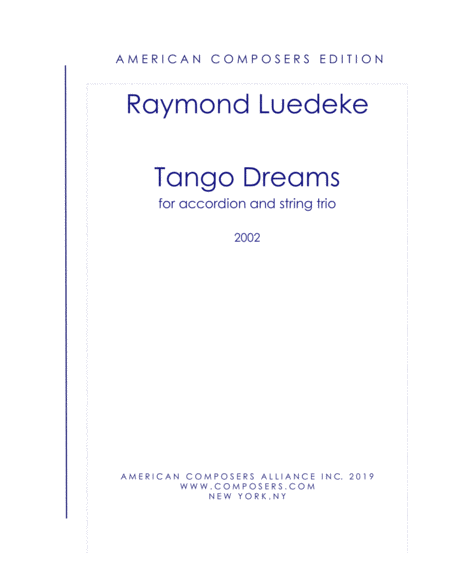 Luedeke Tango Dreams Sheet Music