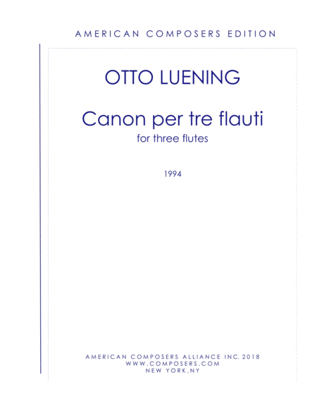 Luening Canon Per Tre Flauti Sheet Music