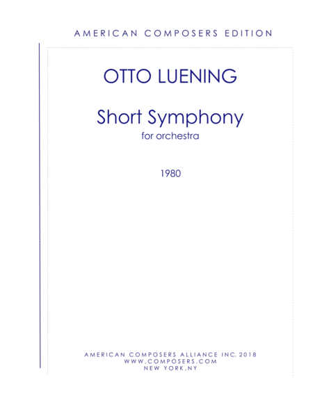 Luening Short Symphony Sheet Music