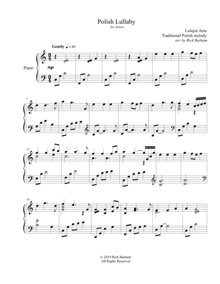 Lulajze Jezu Polish Lullaby Sheet Music