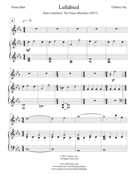 Free Sheet Music Lullabied From Lullabied The Piano Melodies