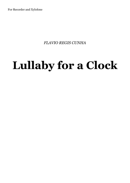 Lullaby For A Clock For Recorder And Xylophone Sheet Music