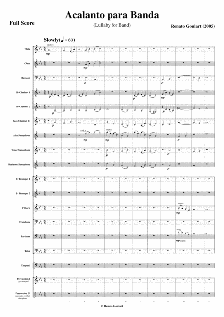Free Sheet Music Lullaby For Band Score And Parts
