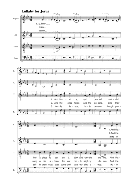 Free Sheet Music Lullaby For Jesus