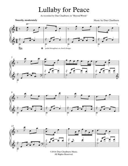 Lullaby For Peace Sheet Music