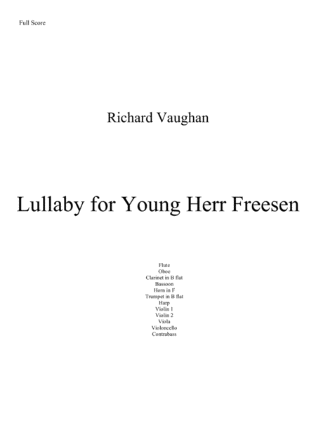 Lullaby For Young Herr Freesen Sheet Music