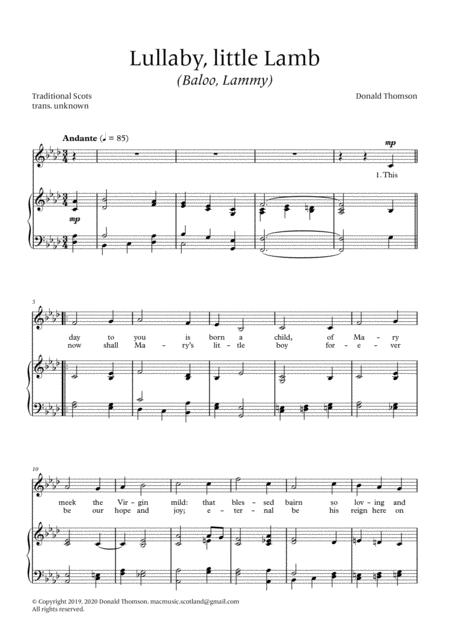 Lullaby Little Lamb Solo Soprano And Piano Sheet Music