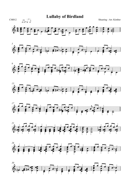 Lullaby Of Birdland For 1 1 2 Octaves Handbells Sheet Music