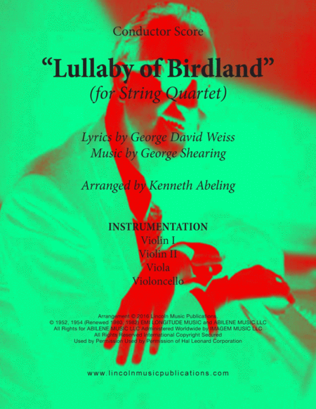 Lullaby Of Birdland For String Quartet Sheet Music