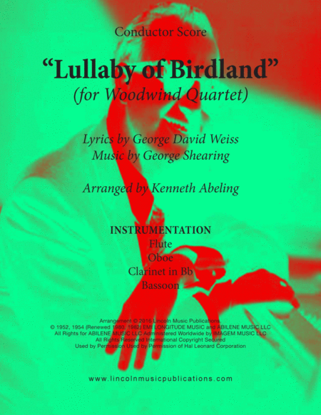 Lullaby Of Birdland For Woodwind Quartet Sheet Music