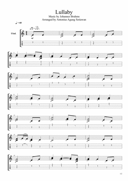 Lullaby Ukulele Solo Sheet Music