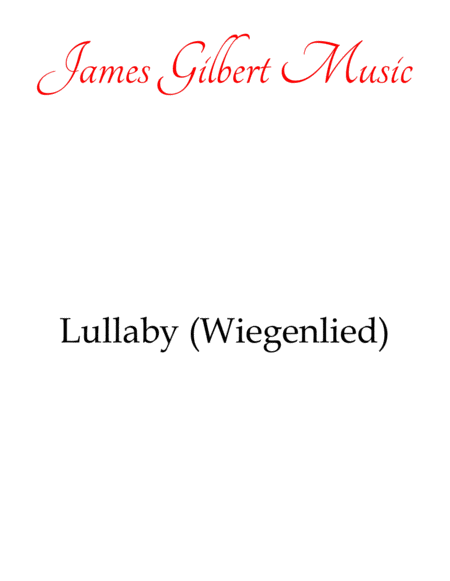 Free Sheet Music Lullaby Wiegenlied