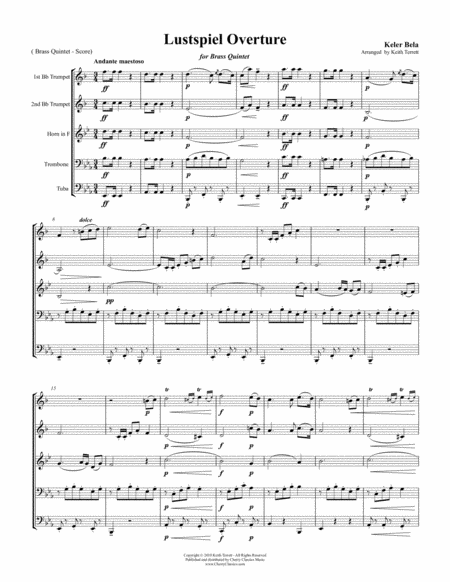 Lustspiel Overture For Brass Quintet Sheet Music