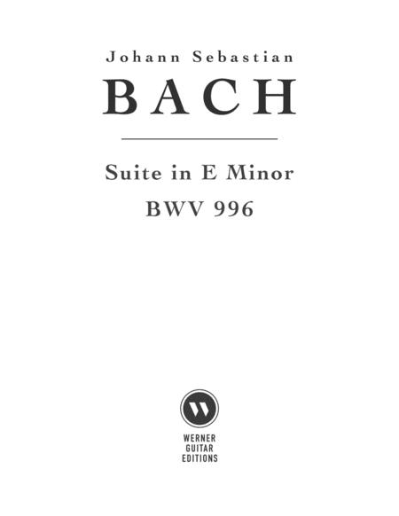 Free Sheet Music Lute Suite In E Minor Bwv 996 By Bach For Guitar