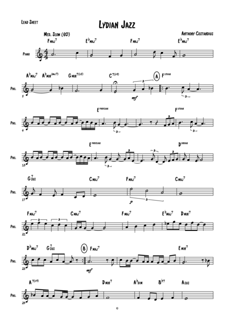 Lydian Jazz Sheet Music