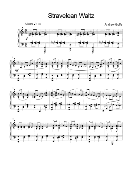 Lyric Etude No 4 Stravelean Waltz Sheet Music