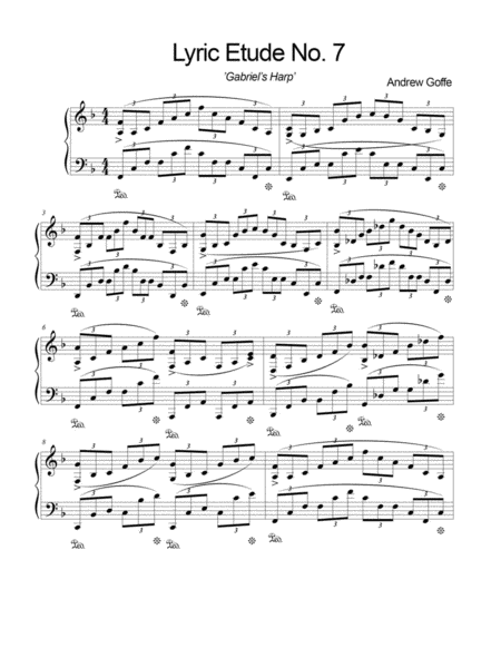 Free Sheet Music Lyric Etude No 7 Gabriels Harp