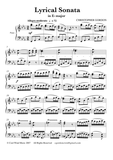 Lyrical Sonata For Piano Sheet Music