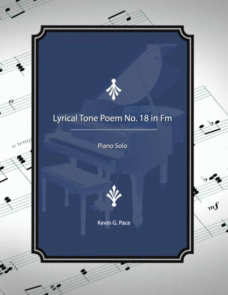 Lyrical Tone Poem No 18 In F Minor Piano Solo Sheet Music