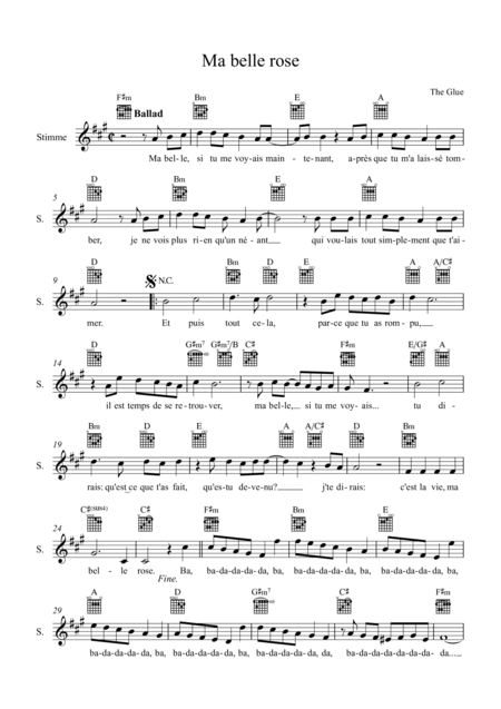 Ma Belle Rose Sheet Music