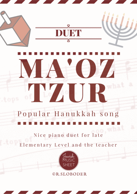 Free Sheet Music Ma Oz Tzur Hanukkah Song
