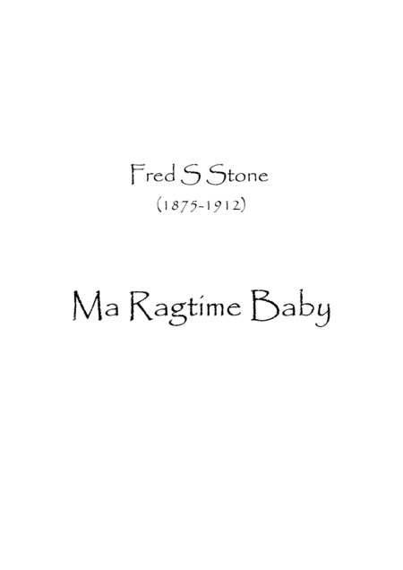 Ma Ragtime Baby Sheet Music