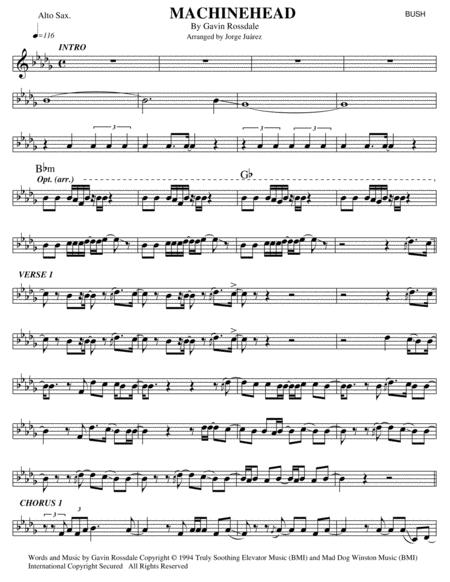 Machinehead Alto Sax Sheet Music