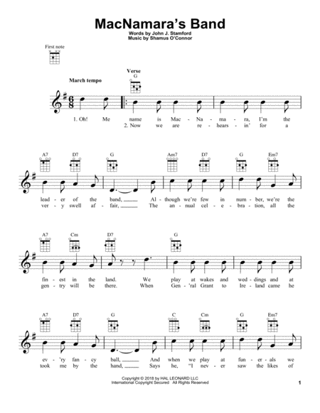 Free Sheet Music Macnamaras Band