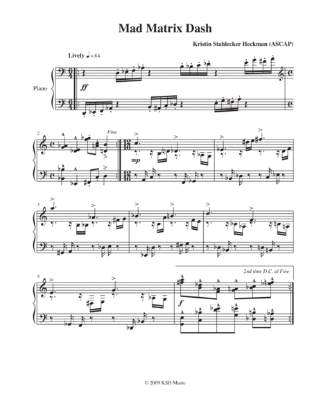 Free Sheet Music Mad Matrix Dash