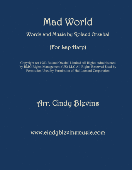 Free Sheet Music Mad World Arranged For Lap Harp