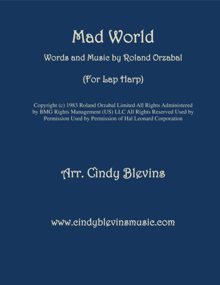 Mad World Arranged For Lap Harp Sheet Music