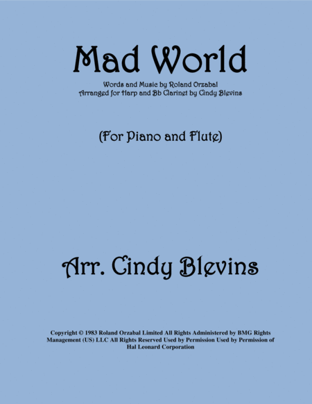 Free Sheet Music Mad World Arranged For Piano And Flute