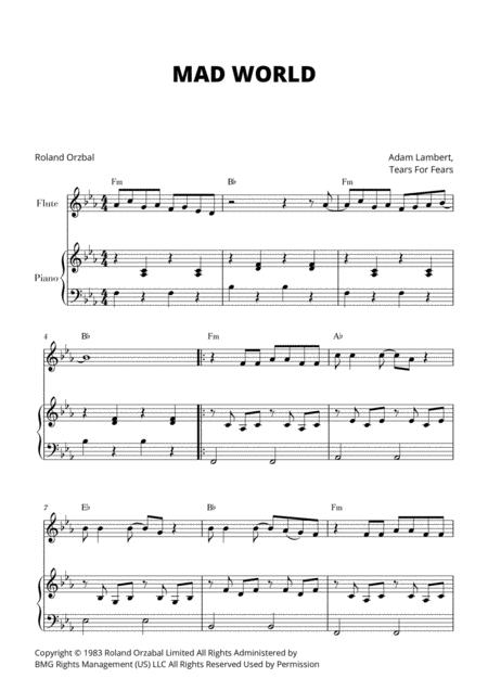 Mad World For Flute And Piano Sheet Music