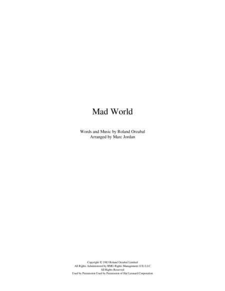 Mad World For Viola Sheet Music