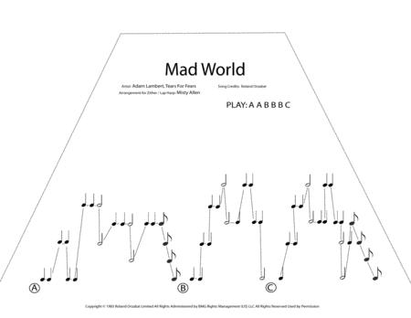 Mad World For Zither Or Lap Harp Sheet Music