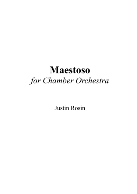 Maestoso For Chamber Orchestra Sheet Music