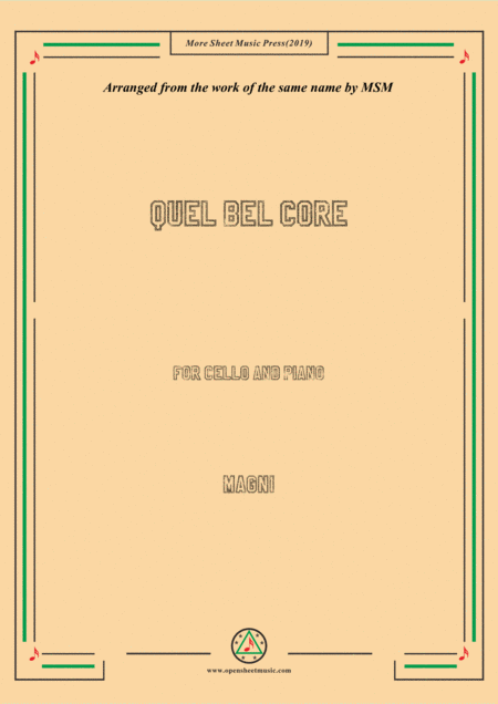 Free Sheet Music Magni Quel Bel Core For Cello And Piano