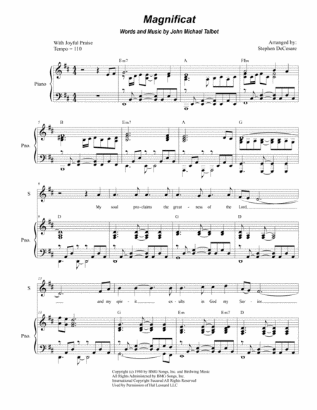 Magnificat Duet For Soprano And Tenor Solo Sheet Music