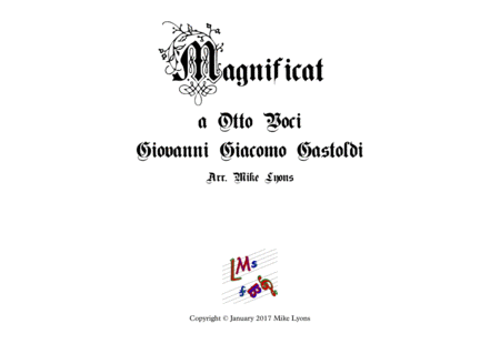 Magnificat For 8 Voices Gastoldi Brass Choir Sheet Music