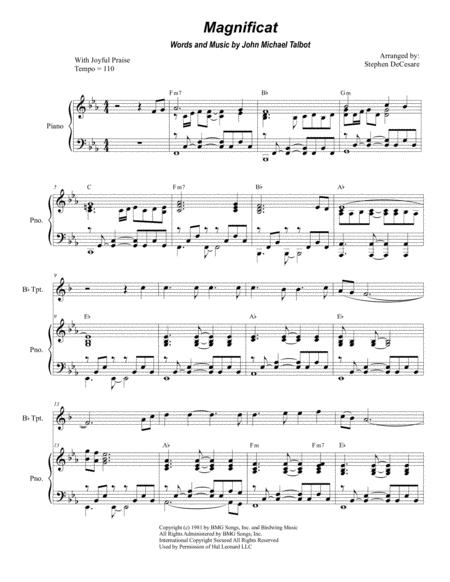 Magnificat For Bb Trumpet Solo And Piano Sheet Music