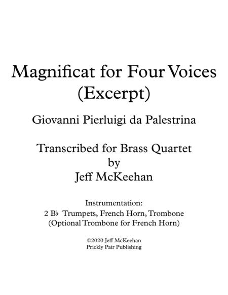 Free Sheet Music Magnificat For Brass Quartet Palestrina