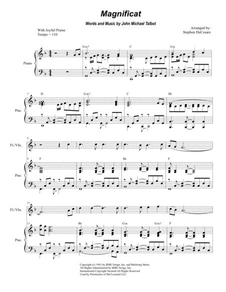 Magnificat For Flute Or Violin Solo And Piano Sheet Music