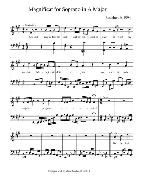 Free Sheet Music Magnificat For Solo Soprano In A Major