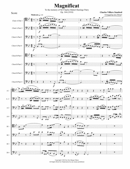 Free Sheet Music Magnificat For Trombone Or Low Brass Octet