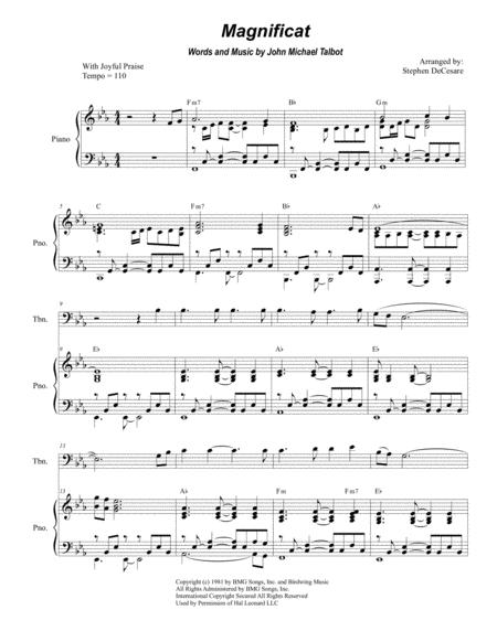 Magnificat For Trombone Solo And Piano Sheet Music