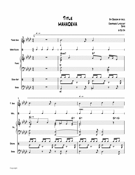 Free Sheet Music Mahadeva