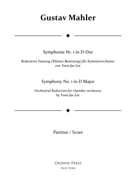 Mahler Arr Lee Symphony No 1 In D Major 1st Movement Full Score Sheet Music