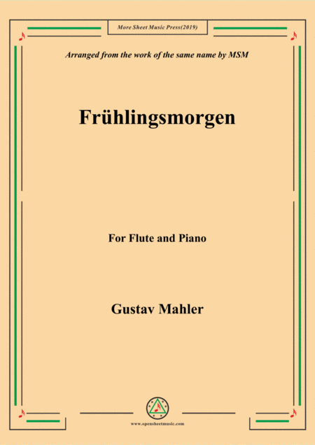 Free Sheet Music Mahler Frhlingsmorgen For Flute And Piano